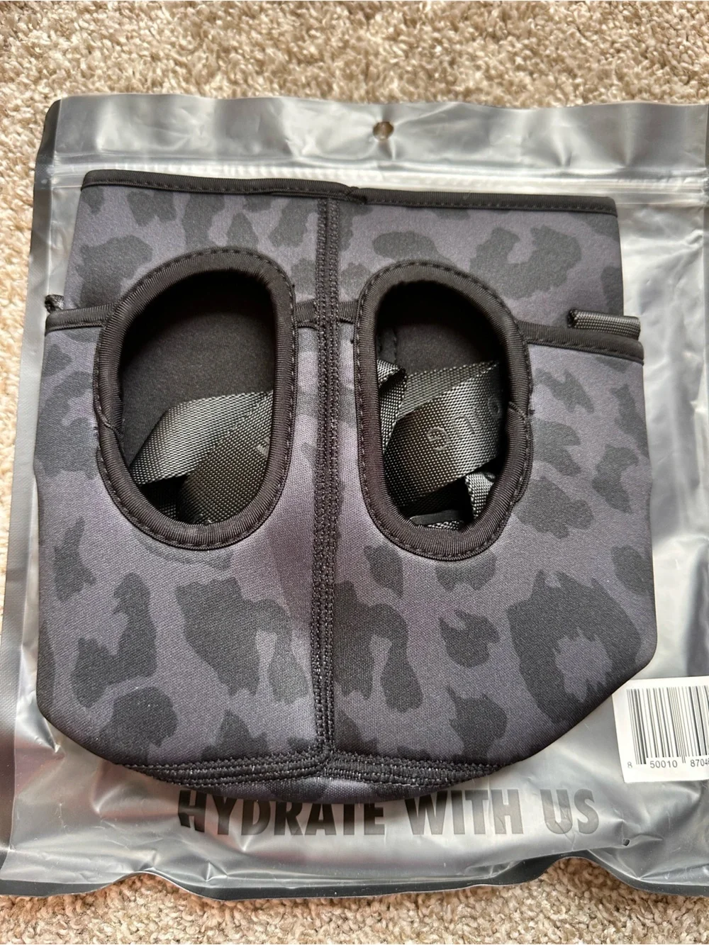HydroJug Black and Dark Gray Camo Neoprene Bottle Sleeve